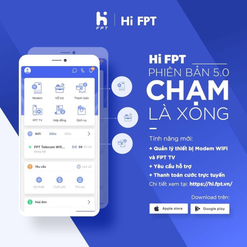 Tra cứu hóa đơn internet FPT trên ứng dụng bằng Hi FPT